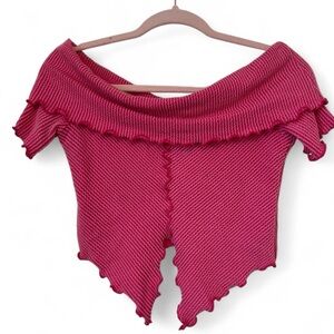 Willow & Root Off Shoulder Split Hem Top